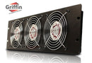 GRIFFIN Rackmount Cooling Fan - 3U Ultra-Quiet Triple Exhaust Fans, Keep Studio Audio Equipment Gear Cool - Rack Mount on Network IT System Server