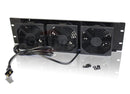 GRIFFIN Rackmount Exhaust Fan (4 PACK)- 3U Ultra-Quiet Triple Cooling Fans to Keep Studio Audio Gear Cool - Rack Mount for Network IT Server Rails with Temperature Control Panel Cabinet