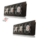 Rackmount Cooling Fan (2 PACK) by GRIFFIN - 3U Ultra-Quiet Triple Exhaust Fans to Keep Studio Audio Gear Cool - Rack Mount for Network IT Server Rails with Temperature Control Panel Cabinet
