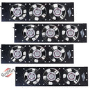 GRIFFIN Rackmount Exhaust Fan (4 PACK)- 3U Ultra-Quiet Triple Cooling Fans to Keep Studio Audio Gear Cool - Rack Mount for Network IT Server Rails with Temperature Control Panel Cabinet