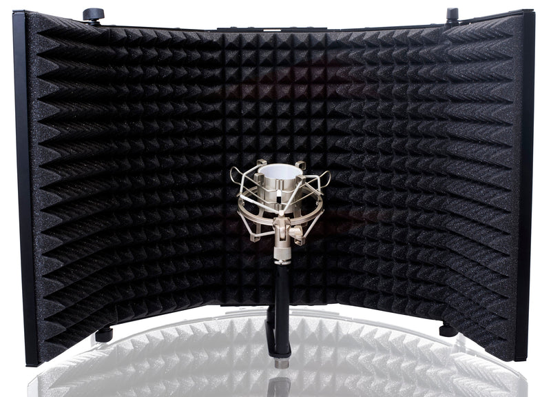 Studio Microphone Soundproofing Acoustic Foam Panel by GRIFFIN | Soundproof Filter | Sound Diffusion Mic Booth Shield | Isolation Diffuser | Noise Absorbing/Barrier for DJ Vocal Audio Music Recording