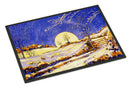 Winter Moonrise by Roy Avis Doormat Indoor Outdoor 18H X 27W Front Door Mat Rugs for Entryway, Non Slip Washable