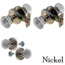 Round Glass Doorknob Set with Detailed Rosette by Restoration Supplies