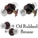 Round Glass Doorknob Set with Detailed Rosette by Restoration Supplies