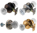 Round Glass Doorknob Set with Detailed Rosette by Restoration Supplies