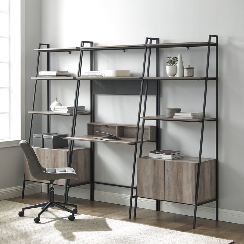 Arlo 3 Piece Ladder Desk and Storage Bookshelf