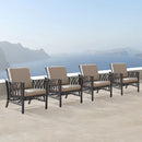 Aluminum Deep Seating Rocking Club Chairs in Antique Copper (set of 4)