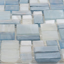 Light Blue 12x12 Glossy Square Glass Mosaic Tile (10 pack, 10.85 sq ft/case)
