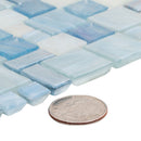 Light Blue 12x12 Glossy Square Glass Mosaic Tile (10 pack, 10.85 sq ft/case) - Sample