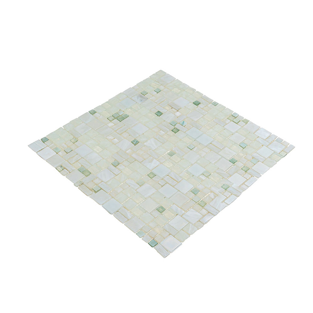 Pearl White 12x12 Glossy Square Glass Mosaic Tile (10 pack, 10.85 sq ft/case), photo 7 of 8
