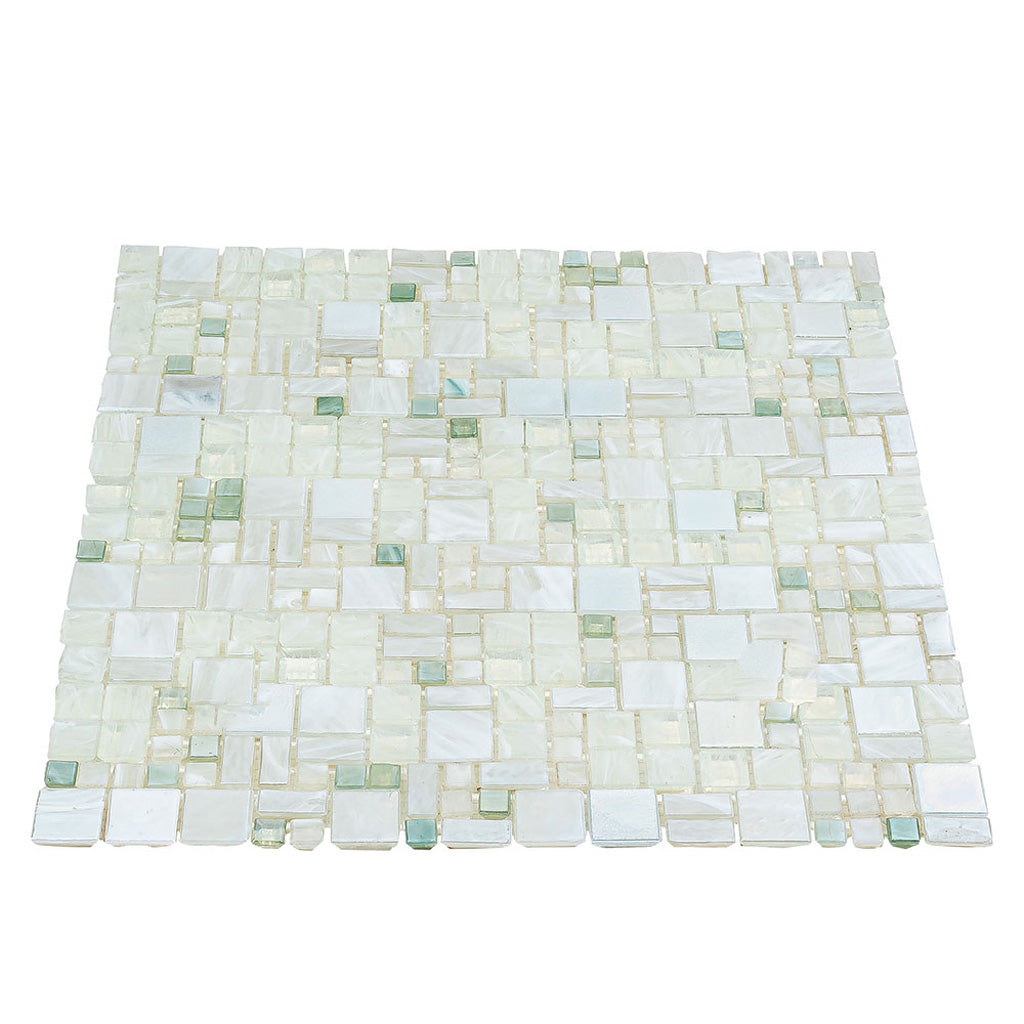Pearl White 12x12 Glossy Square Glass Mosaic Tile (10 pack, 10.85 sq ft/case), photo 8 of 8
