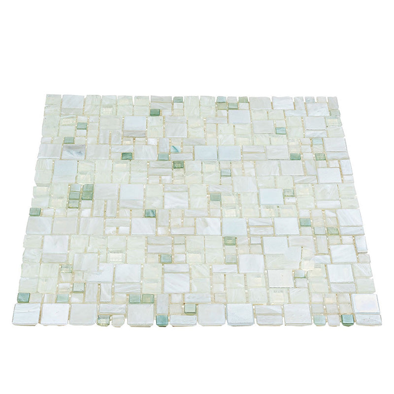 Pearl White 12x12 Glossy Square Glass Mosaic Tile (10 pack, 10.85 sq ft/case), photo 8 of 8