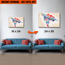Upgrade Your 24x16 Inches 'Coral Reef Sea Turtle Watercolor' Canvas To 36x24 Inches