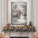 Vintage Woodland Santa Christmas Wall Art by Tailored Canvases