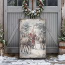 Vintage Woodland Santa Christmas Wall Art by Tailored Canvases
