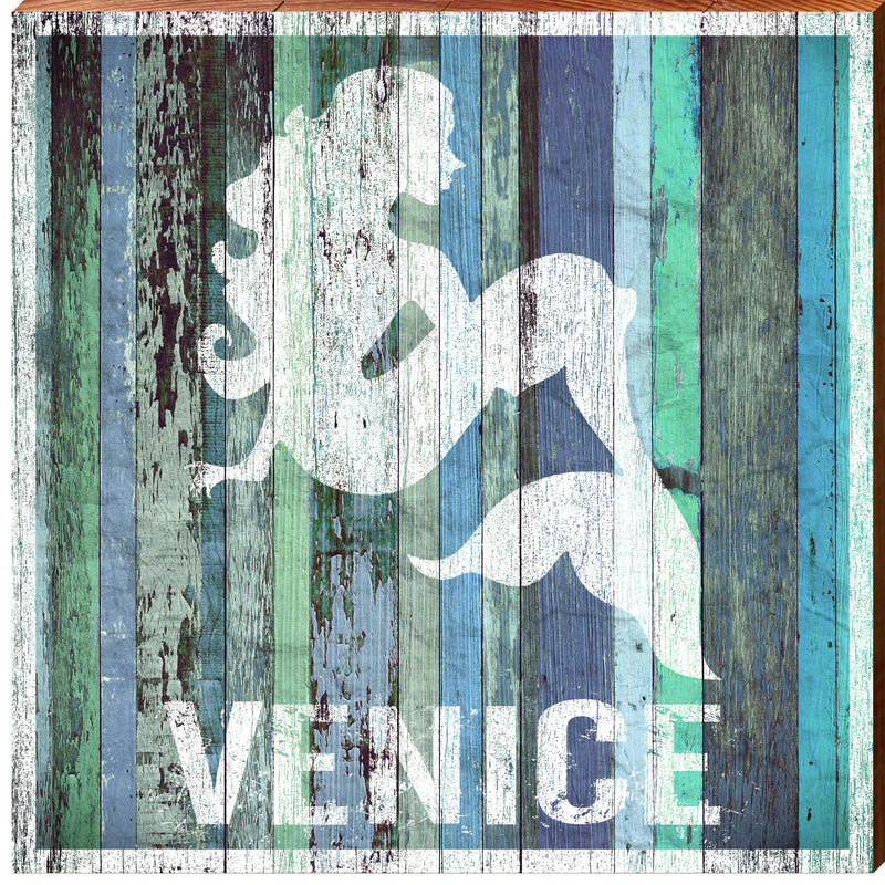 Venice Mermaid Sign | Wall Art Print on Real Wood