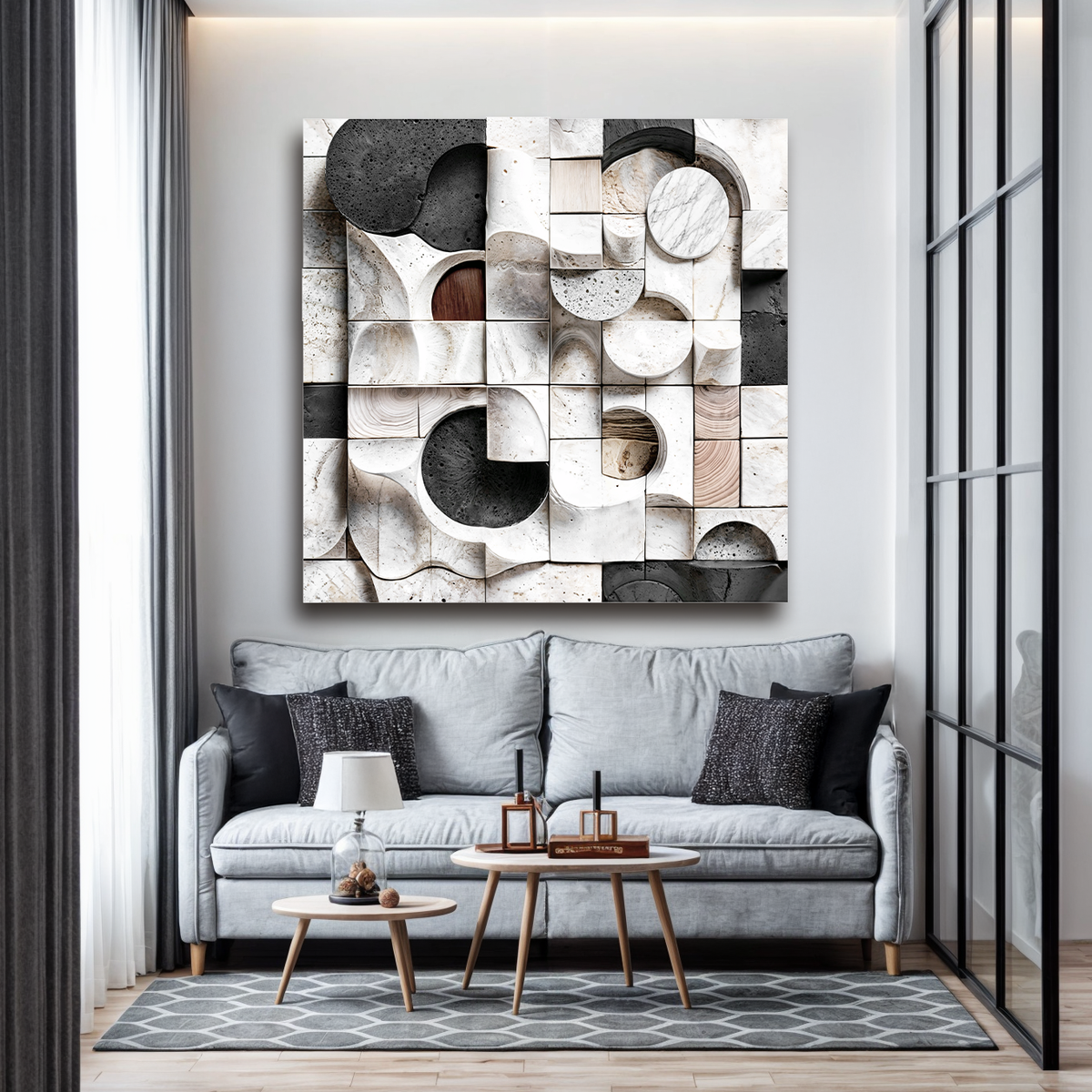 Abstract Black & White Wall Sculpture Wall Art, photo 2 of 10