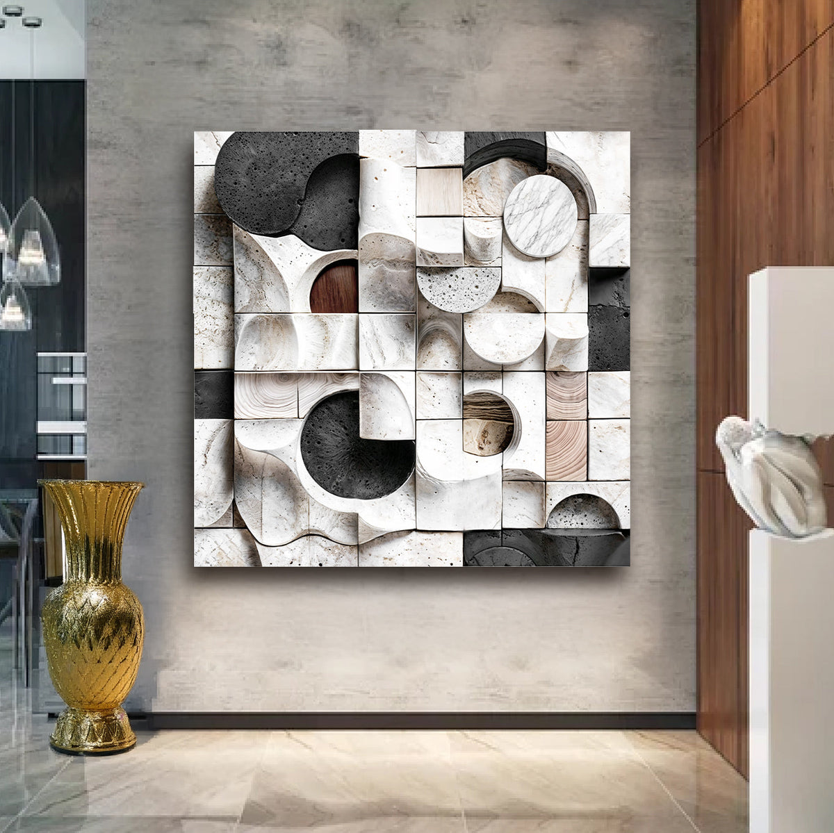 Abstract Black & White Wall Sculpture Wall Art, photo 4 of 10