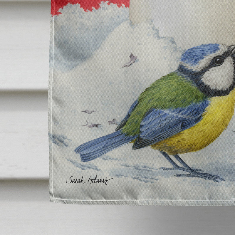 Eurasian Blue Tits Birds & Milk Bottles Flag Canvas House Size ASA2003CHF