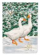 Geese  House Flag 28x40 Porch Sleeve Pole Decorative Outside Yard Banner Artwork Wall Hanging, Polyester
