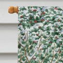 Yellow Labrador & Holly House Flag 28x40 Porch Sleeve Pole Decorative Outside Yard Banner Artwork Wall Hanging, Polyester
