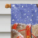 Reindeers & Squirrel House Flag 28x40 Porch Sleeve Pole Decorative Outside Yard Banner Artwork Wall Hanging, Polyester