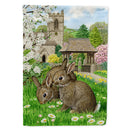 Leveret Bunny Rabbit House Flag 28x40 Porch Sleeve Pole Decorative Outside Yard Banner Artwork Wall Hanging, Polyester