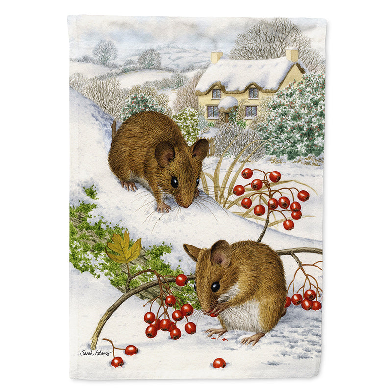 Wood Mice and Berries Flag Canvas House Size ASA2028CHF