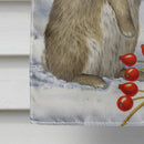 Rabbit with Berries House Flag 28x40 Porch Sleeve Pole Decorative Outside Yard Banner Artwork Wall Hanging, Polyester