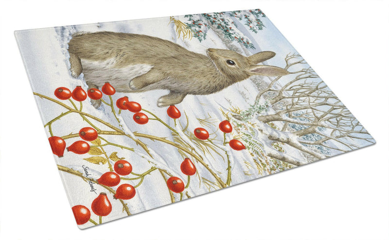 Rabbit with Berries Glass Cutting Board Large ASA2035LCB