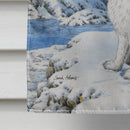 Mountain Hare White Rabbit House Flag 28x40 Porch Sleeve Pole Decorative Outside Yard Banner Artwork Wall Hanging, Polyester