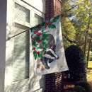 Badgers with Holly Berries House Flag 28x40 Porch Sleeve Pole Decorative Outside Yard Banner Artwork Wall Hanging, Polyester