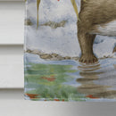 Otter by the Water House Flag 28x40 Porch Sleeve Pole Decorative Outside Yard Banner Artwork Wall Hanging, Polyester