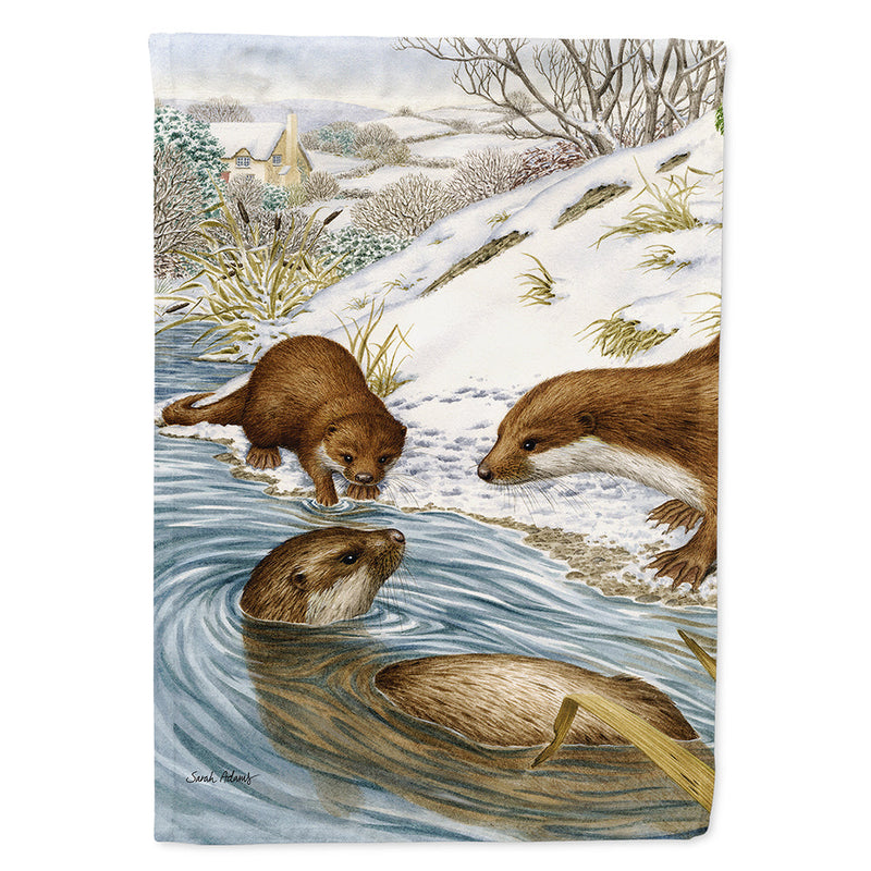 Otter at Play Flag Canvas House Size ASA2049CHF