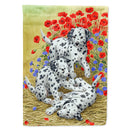 Dalmatian Pups House Flag 28x40 Porch Sleeve Pole Decorative Outside Yard Banner Artwork Wall Hanging, Polyester