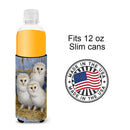 Barn Owl Chicks Slim Can Hugger , Insulated Foam Hugger for 12 oz Slim Cans, Beer Bottles & Water Bottles, Printed in USA