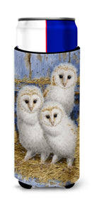 Barn Owl Chicks Slim Can Hugger , Insulated Foam Hugger for 12 oz Slim Cans, Beer Bottles & Water Bottles, Printed in USA