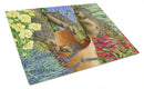 Hedgehogs in the Flower Pot Cutting Board Tempered Glass Kitchen Cutting Surface, Heat Resistant Chopping, Non-Slip Feet, Food Prep & Serving