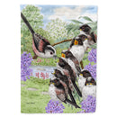 Long Tailed Tits House Flag 28x40 Porch Sleeve Pole Decorative Outside Yard Banner Artwork Wall Hanging, Polyester