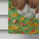 Welsh Springer Spaniel Pups House Flag 28x40 Porch Sleeve Pole Decorative Outside Yard Banner Artwork Wall Hanging, Polyester