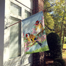 European Goldfinches House Flag 28x40 Porch Sleeve Pole Decorative Outside Yard Banner Artwork Wall Hanging, Polyester