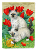 Birman Kittens House Flag 28x40 Porch Sleeve Pole Decorative Outside Yard Banner Artwork Wall Hanging, Polyester