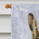 Rabbit Hare & Rosehips House Flag 28x40 Porch Sleeve Pole Decorative Outside Yard Banner Artwork Wall Hanging, Polyester