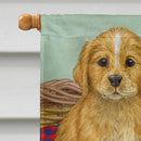 Puppies House Flag 28x40 Porch Sleeve Pole Decorative Outside Yard Banner Artwork Wall Hanging, Polyester