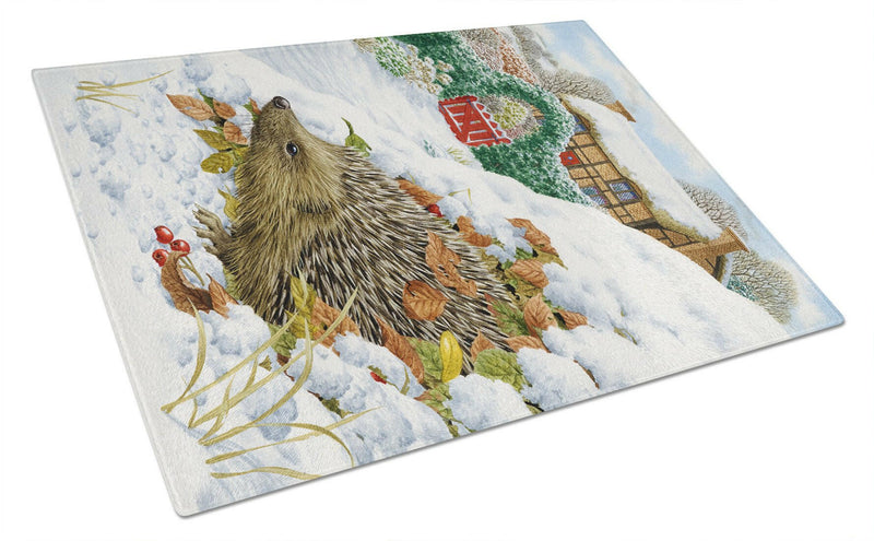 Hedgehog Holiday Glass Cutting Board Large ASA2158LCB