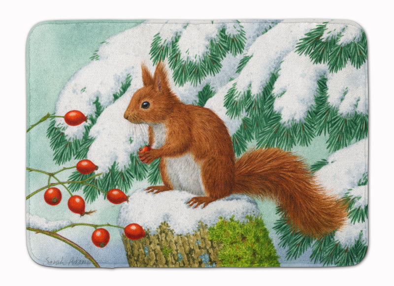 Winter Red Squirrel Machine Washable Memory Foam Mat ASA2172RUG