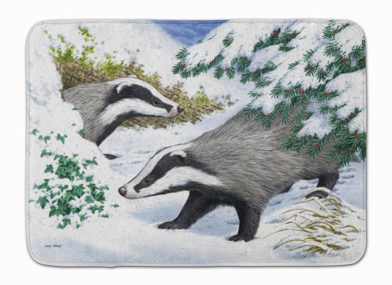 Badgers in the snow Machine Washable Memory Foam Mat ASA2182RUG