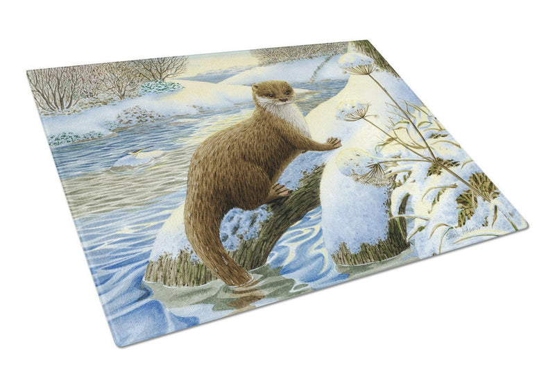 Winter Otter Glass Cutting Board Large ASA2187LCB