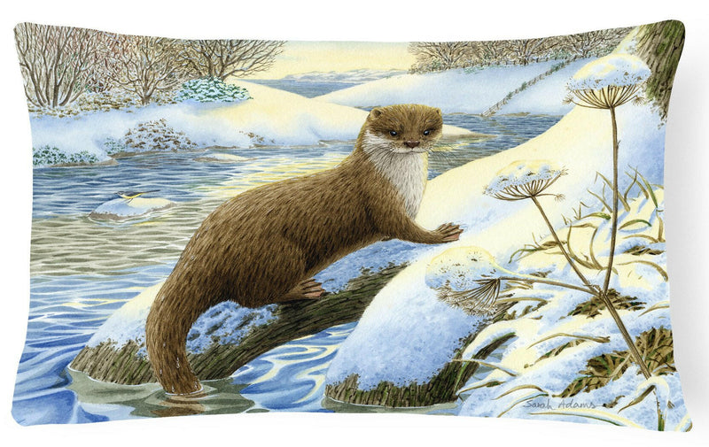 Winter Otter Fabric Decorative Pillow ASA2187PW1216