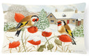 European Goldfinches Decorative Throw Pillow 12x16 Indoor Outdoor Accent Cushion, Fabric Cover with Insert for Sofa, Bed, Porch & Living Room